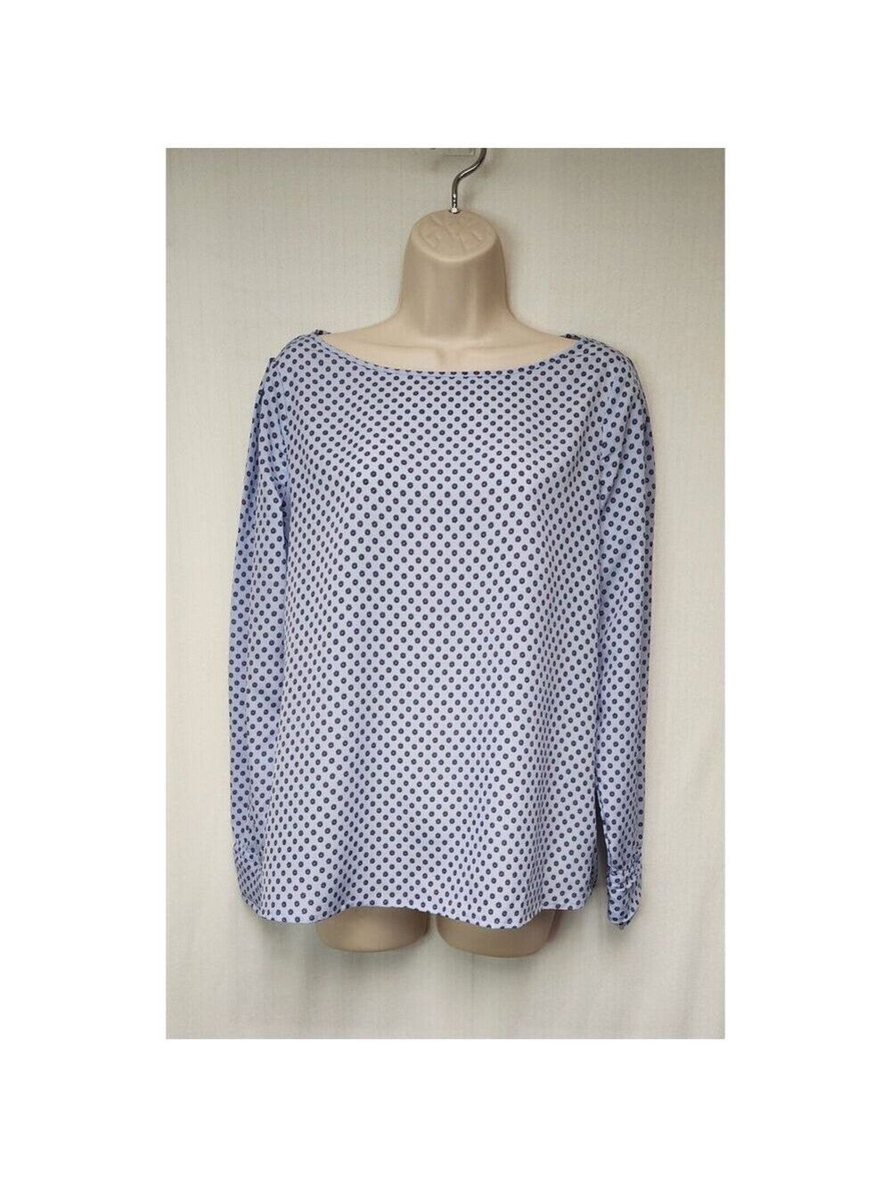 Banana Republic Women Long Sleeve Multicolor Blue Floral Blouse Shirt Size M - Picture 2 of 6